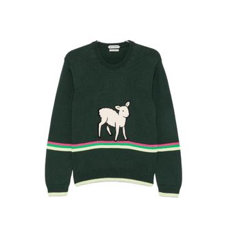J.W.Anderson Lamb-intarsia Striped-trim Sweater