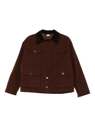 Aspesi corduroy-collar buttoned jacket - women - Polyamide/Polyester/Cotton - 38 - Red
