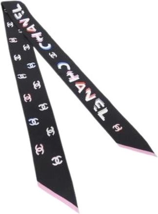 Chanel Pre-owned Scarves, female, Black, Size: ONE SIZE Pre-owned Silk Headband