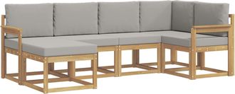 vidaXL Conjunto De Sof&aacute;s De Exterior 6 Uds. Blanco Y Gris Claro Vidaxl