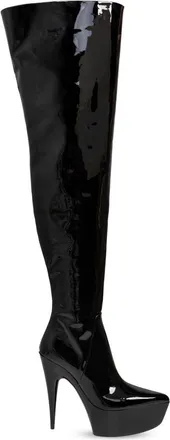 Balenciaga patent-leather over-the-knee boots - women - Calf Leather/Calf Leather/Calf Leather - 37 - Black