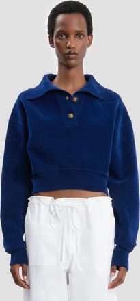 Victoria Beckham Collared Jumper In Bright Navy - XS - Womens
