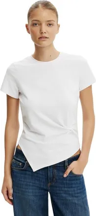 Cotton On Womens Twist Short Sleeve Tee in White at Nordstrom, Size Xx-Small