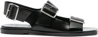 サンダル・ミュール aeyde Ella Sandals - Aeyde - Leather - Black Aeyde | ELLA Black Leather Flat Sandal