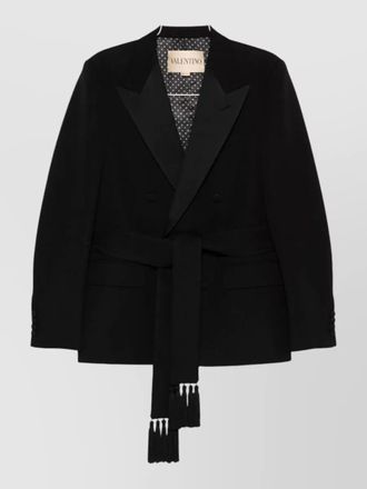 Valentino wool jacket double breasted belted waist
