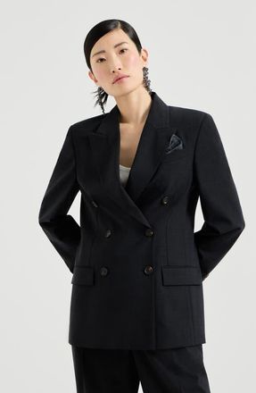 Brunello Cucinelli Blazer with monili in Lignite Grey at Nordstrom, Size 38 It