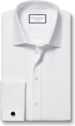 CHARLES TYRWHITT Marcella Bib Evening Cotton Formal Shirt - White Double Cuff Size Large by Charles Tyrwhitt