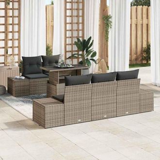 vidaXL Conjunto De Sof&aacute; De Jard&iacute;n 6 Pcs Gris 100 X 55 X 73 Cm Vidaxl