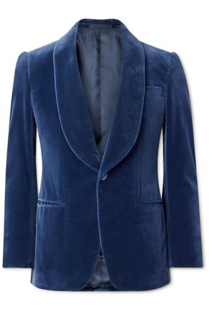 Kingsman Slim-Fit Shawl-Collar Cotton-Velvet Tuxedo Jacket