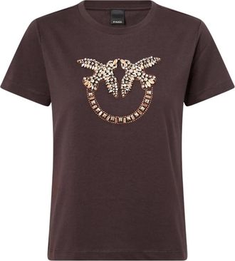 Pinko Pinko - Quentin T-Shirt Jersey - Dames - Tops - Bruin - Maat: XS Jersey