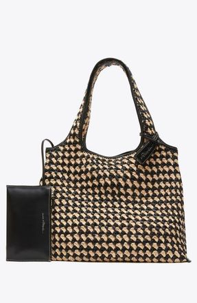 3.1 Phillip Lim Crochet Raffia Market Tote Bag in Black-Buckwheat at Nordstrom