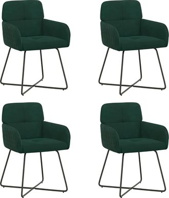 vidaXL Sillas De Comedor 4 Uds. Terciopelo Verde Oscuro Vidaxl
