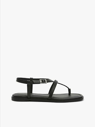 Tommy Hilfiger Leather Strap Toe Post Sandals