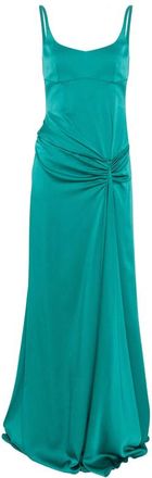 Alexander McQueen Gathered-detail Sleeveless Maxi Dress