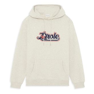 Drôle de Monsieur Hoodies, male, Beige, Size: XL Grey Sweater with Drôle Rose Embroidery