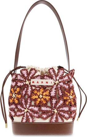 Marni Bucket Bags, female, Brown, Size: ONE SIZE Flower Bucket Bag