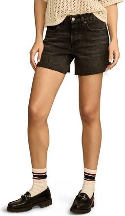 Lucky Brand 90s Raw Hem High Waist Midi Denim Shorts in Cook Out Wash at Nordstrom, Size 28
