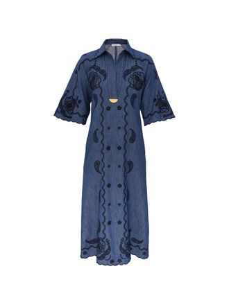 Zimmermann Aster Denim Midikleid