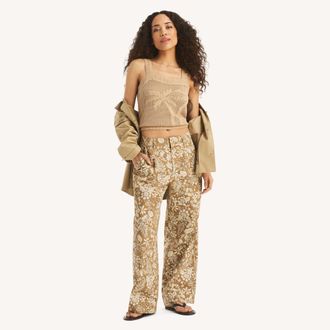 Nautica Womens Printed Pleated Chino Trouser