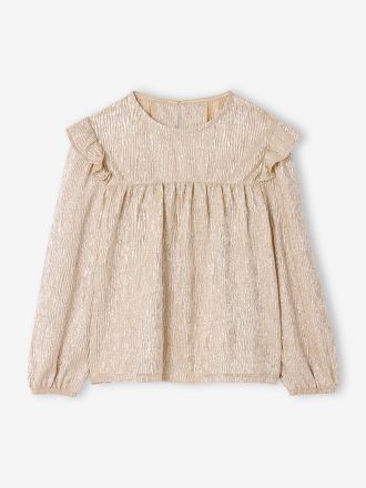 Vertbaudet Festliche M&auml;dchenbluse aus Lam&eacute; gold