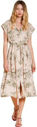 Mason's Yoko Dress - Dames - Shirt Kleedjes - Beige - XL - Linnen - Kleedjes