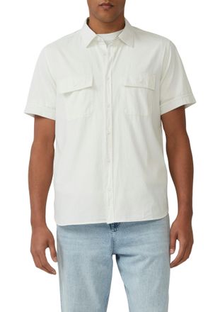 s.Oliver Kurzarmhemd S.OLIVER, Herren, Gr. XXL, N-Gr, weiss (cloud wei&szlig;), Web, Obermaterial: 100% Baumwolle, unifarben, normal h&uuml;ftbedeckend, Rundhals, Hemden 