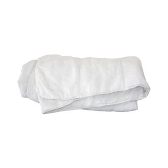 Decoclico Colcha de lino lavado blanco y percal de algod&oacute;n