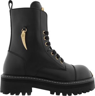 Roberto Cavalli Tiger Tooth Combat Boots, Brand Size 43 (US Size 10)