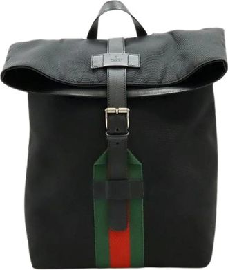 Gucci Pre-owned Backpacks, male, Black, Size: ONE SIZE Pre-owned Canvas backpacks