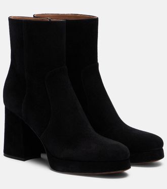 Valentino Garavani Fawcette VLogo suede ankle bots