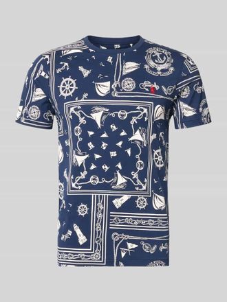 Polo Ralph Lauren Slim Fit T-Shirt aus reiner Baumwolle Modell CO CN BANDANA PRINT in Dunkelblau, Gr&ouml;&szlig;e XXL