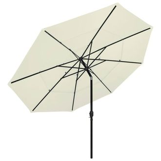 Berkfield Home 3-Tier Parasol with Aluminium Pole Sand 3.5 m in Beige