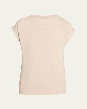 Majestic Filatures French Terry Rolled-Cuff Short-Sleeve Crewneck Tee