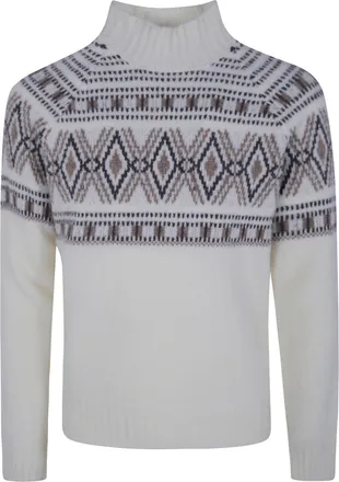 Barba Sweater Turtle Neck Jacquard Embroidered