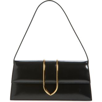 Jacquemus Le Long Bambino Leather Shoulder Bag in 990 Black at Nordstrom