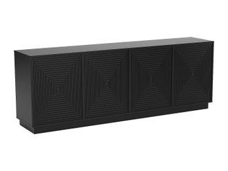 Vente-Unique Aparador con 4 puertas de MDF - Negro - MEZULIA