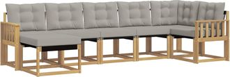 vidaXL Conjunto De Sof&aacute;s De Exterior 7 Uds. Blanco Y Gris Claro Vidaxl