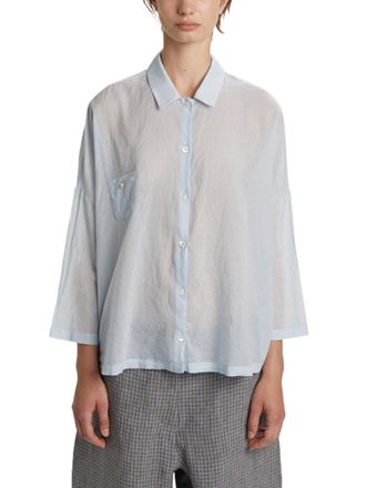PDR Phisique Du Role Loose-Fit Cotton Muslin Shirt with Classic Collar