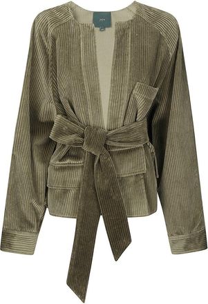 JEJIA Short Ribbed Jacket With Versatile Fabric Panel