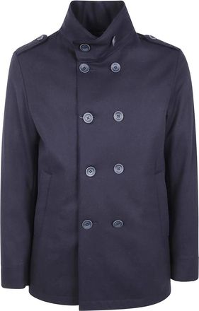 Herno Korte Militaire Peacoat - Heren - Mantel - Blauw - 2XL - Jassen