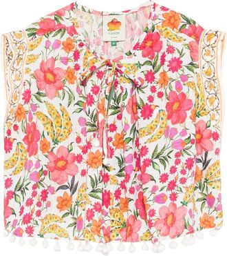 Farm Rio Floral Pom-pom Top