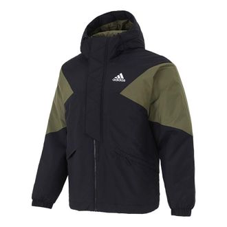 adidas Colorblock Stay Warm hooded down Jacket Black GT6588
