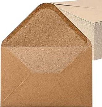 OEM Sobres (100 Unidades), Cartulina Vintage, Sobres Vintage Sencillos, Postales E Invitaciones, 12,5 X 17,5 Cm, Negro