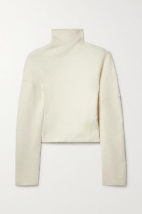 The Row Pullover A Collo Alto In Lana Spazzolata Enoch - Crema