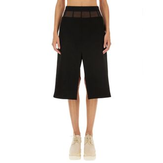 Stella McCartney Stella McCartney, Midi Skirts, female, Black, Size: S Front-slit Midi Skirt