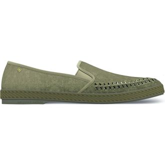 Rivieras Shoes Slip-On Woven Split Toe Moccasin in Muted Green at Nordstrom, Size 41
