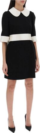Dolce & Gabbana Satijnen en Crepe Mini Jurk - Dames - Korte kleedjes - Zwart - M - Satijn - Kleedjes