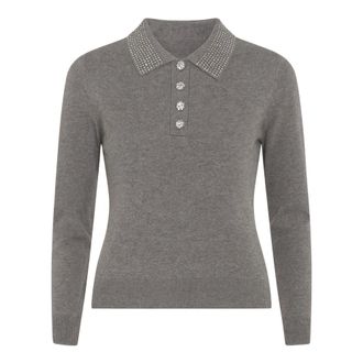 Fracomina Polo Shirts, female, Gray, Size: XL Grey Wool and Cashmere Polo