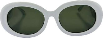 Linda Farrow Witte Lina Zonnebril - Dames - Zonnebrillen - Wit - ONE Size - Accessoires