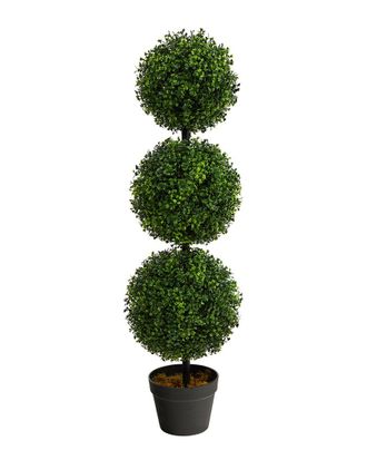 Nearly Natural 3Ft Boxwood Triple Ball Topiary Artificial Tree (Indoor/Outdoor)